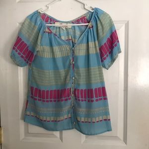 [free with purchase] Printed Short Sleeve Blouse